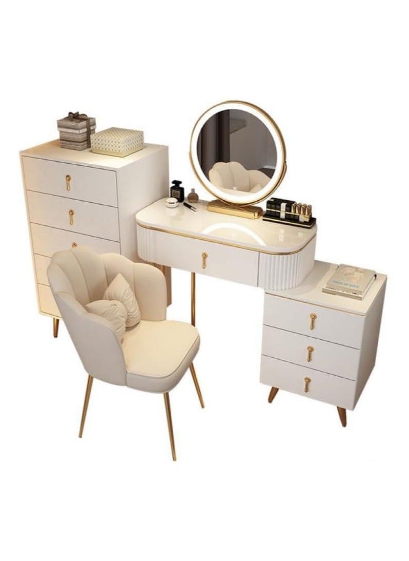 Cool Baby Light Luxury Dressing Table Bedroom Modern Simple Network Red Ins Style Makeup Table Nordic Storage Cabinet  - Image 2