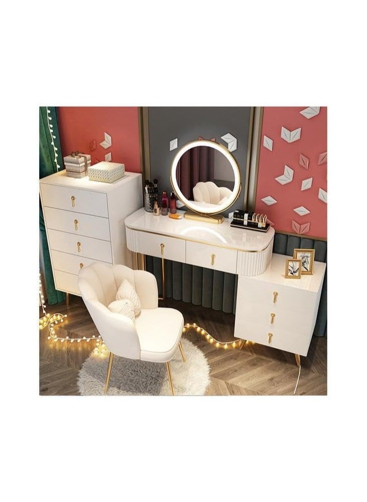 Cool Baby Light Luxury Dressing Table Bedroom Modern Simple Network Red Ins Style Makeup Table Nordic Storage Cabinet  - Image 5