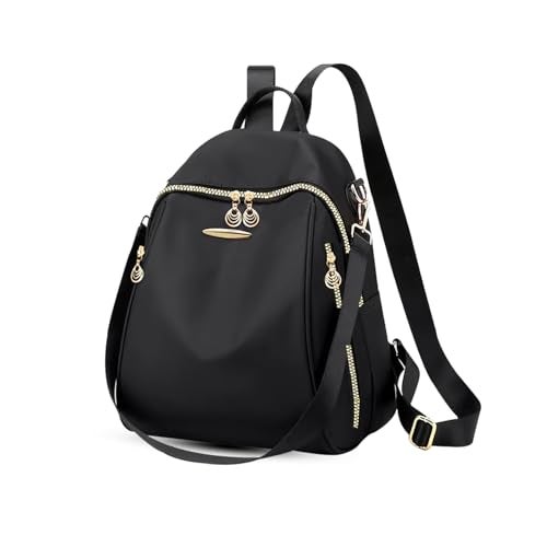 Global Impex Ethnic Style Waterproof Oxford Backpack for Women | Ladies Fashion Travel Canvas Bag | Large Capacity Nylon Collage Bagpack | Girls Laptop Backpack Black - Image 1