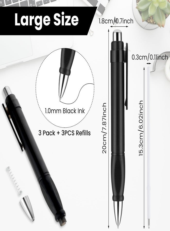 Amabro Extra Large Ballpoint Pens with 3PCS Refills Easy Grip Jumbo Pen Black Ink Fat Pens for Enhanced Writing Stability Weighted Pens for Arthritis And Elderly Office School Writing - Image 5