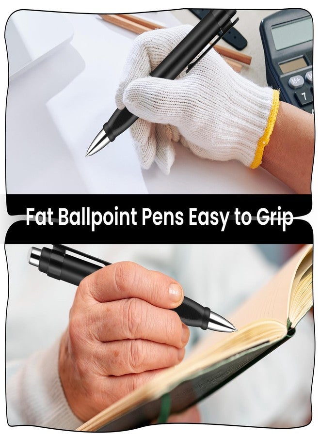 Amabro Extra Large Ballpoint Pens with 3PCS Refills Easy Grip Jumbo Pen Black Ink Fat Pens for Enhanced Writing Stability Weighted Pens for Arthritis And Elderly Office School Writing - Image 4