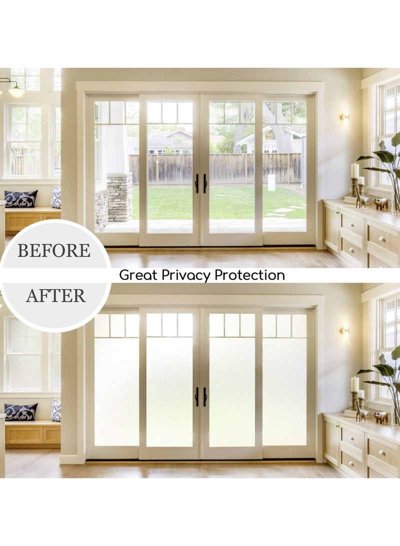 Today Idea Frosted Window Privacy Film Heat Control UV Blocking, Static Cling Non-Adhesive Reusable Door coverings for Bathroom Home Office (Frosted, 35.4 Inch x 6.5 Feet) - Image 5