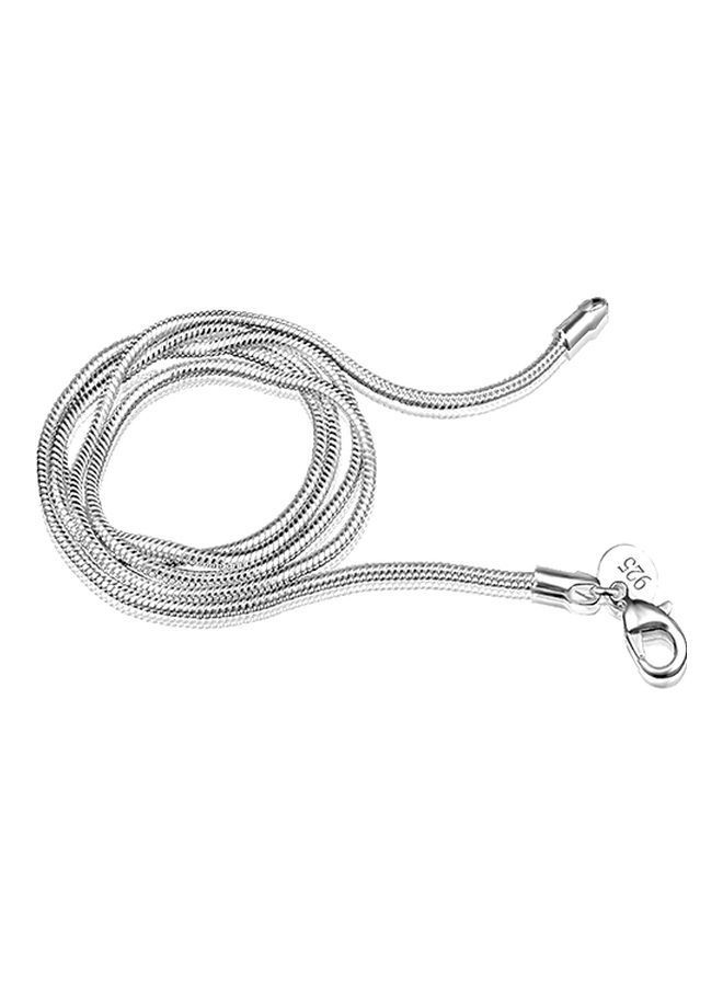NIBEMINENT 925 Sterling Silver Snake Design Lobster Clasp Chain Necklace - Image 1