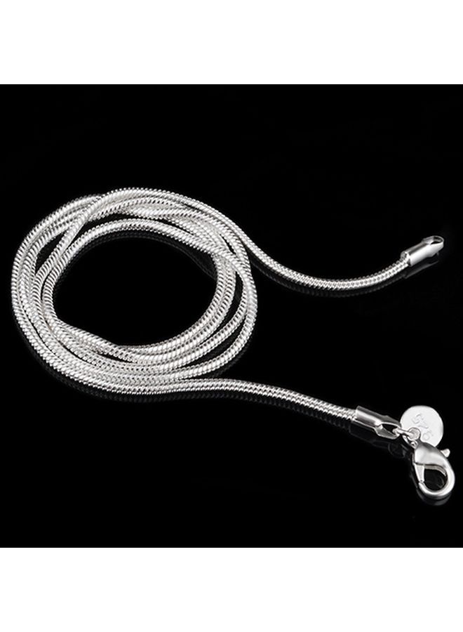 NIBEMINENT 925 Sterling Silver Snake Design Lobster Clasp Chain Necklace - Image 2