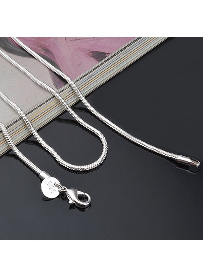 NIBEMINENT 925 Sterling Silver Snake Design Lobster Clasp Chain Necklace - Image 4