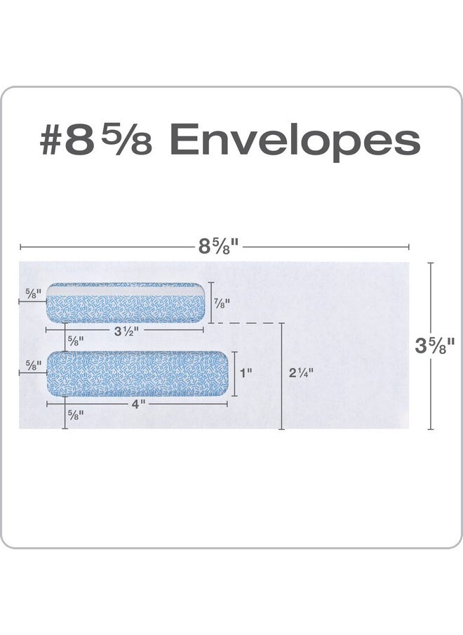 Columbian 8 5/8 Security Envelopes 500/Box Double Window 35/8" X 85/8" Release & Seal Self Seal Simplysafe Tamper Evident White (Colo156)  - Image 2