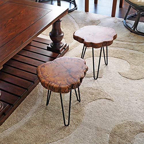 WELLAND Unique Shape Date Tree End Table Live Edge Side Table 13" W x 12" D x 16" H Plant Stand for Living Room Bedroom Home Office Patio - Image 3