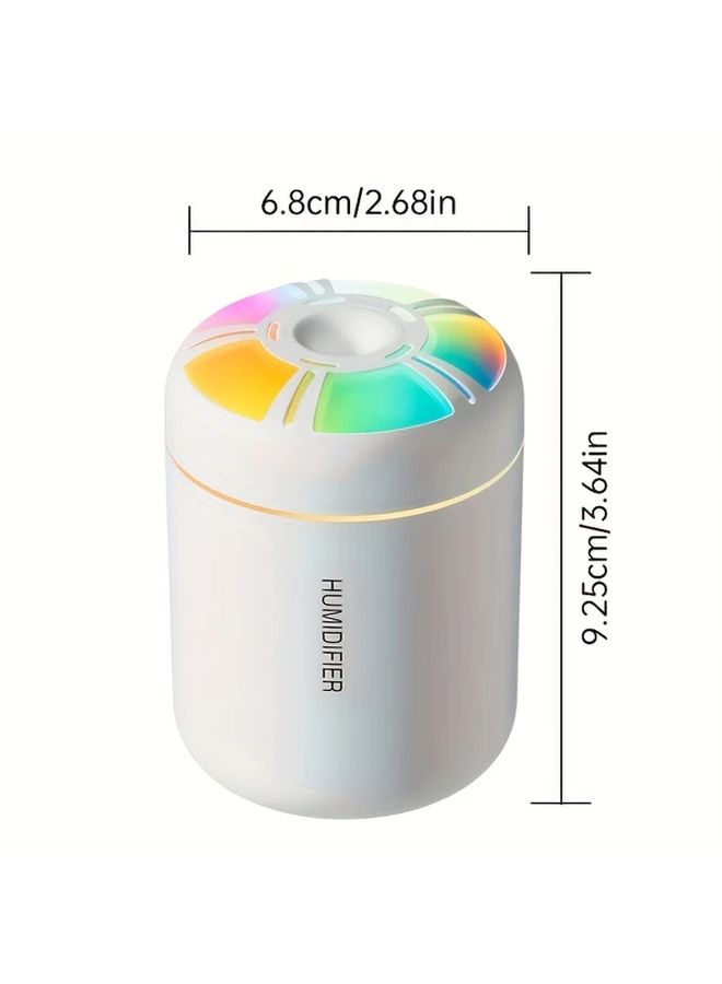 White Mini USB Aurora Humidifier With Fragrance Diffuser And Colorful Ambient Light For Bedroom Office Car - Image 3