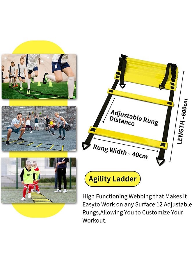 Garlo - Football Speed Agility Training Set Agility Ladder 12 Sports Cones and Football Kick Trainer Football Training Equipment Footwork Drills for Kids and Adults - Image 1