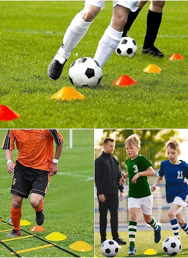 Garlo - Football Speed Agility Training Set Agility Ladder 12 Sports Cones and Football Kick Trainer Football Training Equipment Footwork Drills for Kids and Adults - Image 1