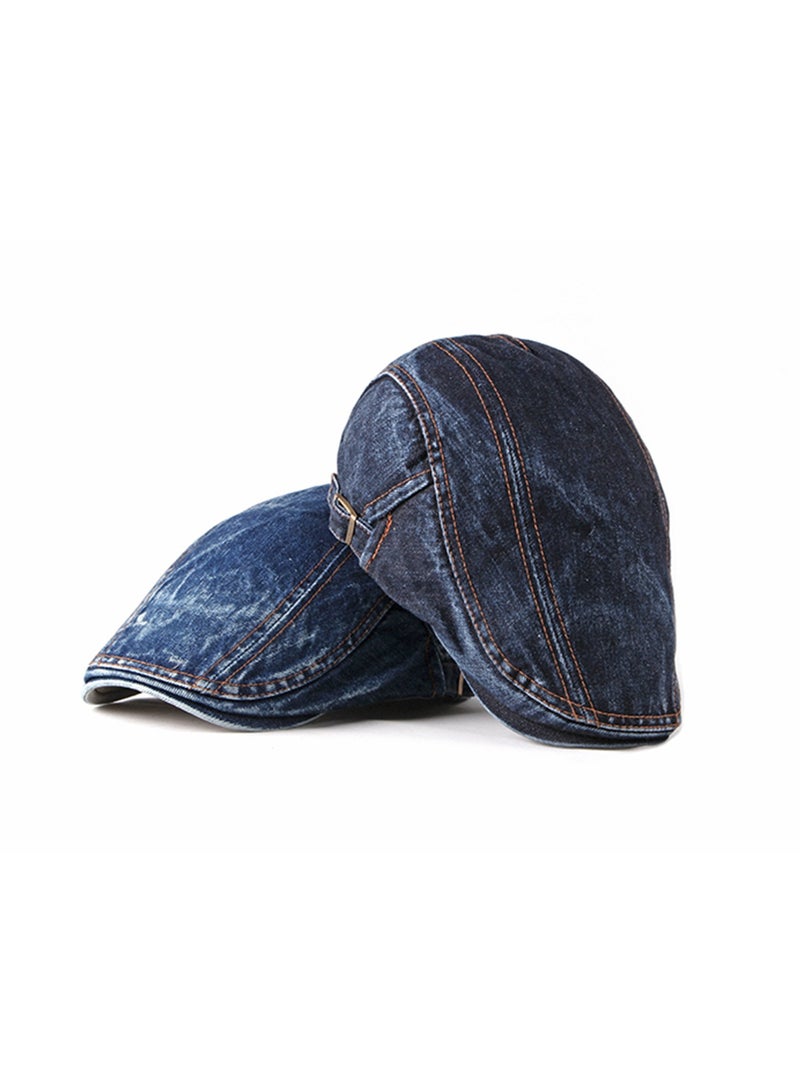 Generic Men's Denim Cotton Flat Cap Ivy Newsboy Cabbie Caps Driving Hunting Hat  - Image 2