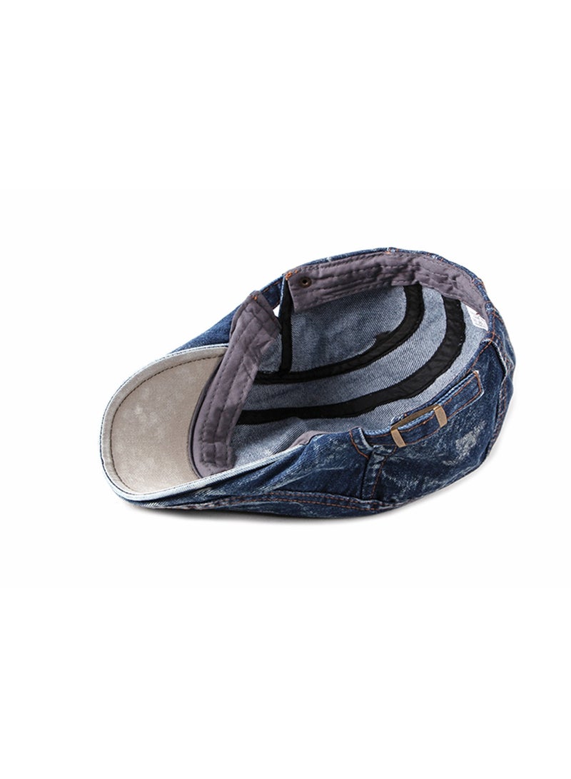 Generic Men's Denim Cotton Flat Cap Ivy Newsboy Cabbie Caps Driving Hunting Hat  - Image 5