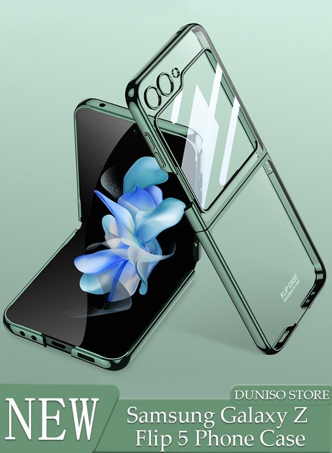 DUNISO Samsung Galaxy Z Flip5 Phone Case Full Body Protective Folding Phone Cover Anti-fall Anti-fingerprint Clear Phone Case for Galaxy Z Flip5 5G Phone Case - Image 1