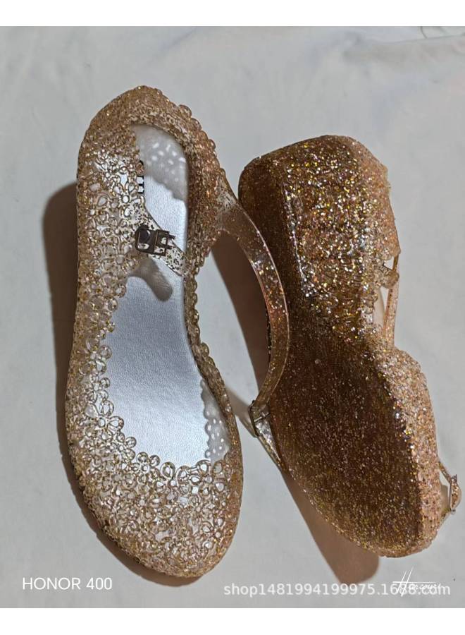 Wedge Sandals Summer Hollow Women's Shoes Hole Shoes Thick-soled Jelly Shoes Women's Sandals - Image 1