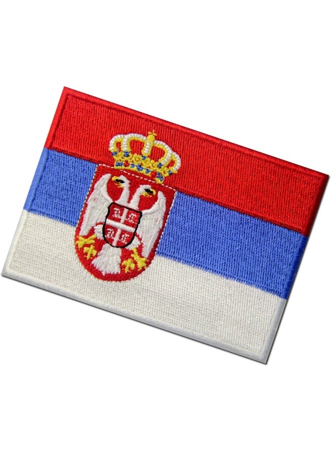 EmbTao Serbia Flag Embroidered Patch Serbian Balkan Iron On Sew On National Emblem - Image 4