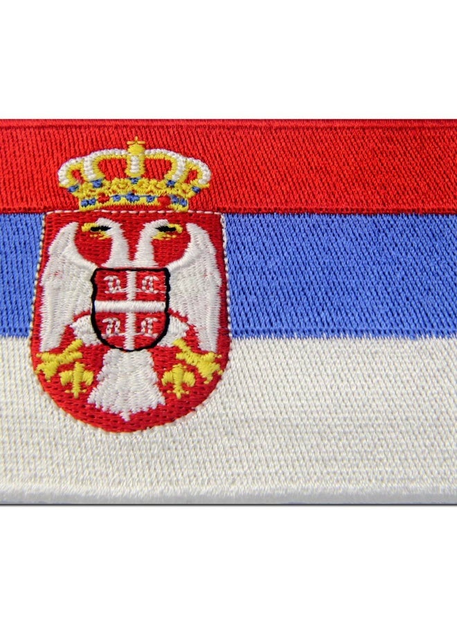 EmbTao Serbia Flag Embroidered Patch Serbian Balkan Iron On Sew On National Emblem - Image 2