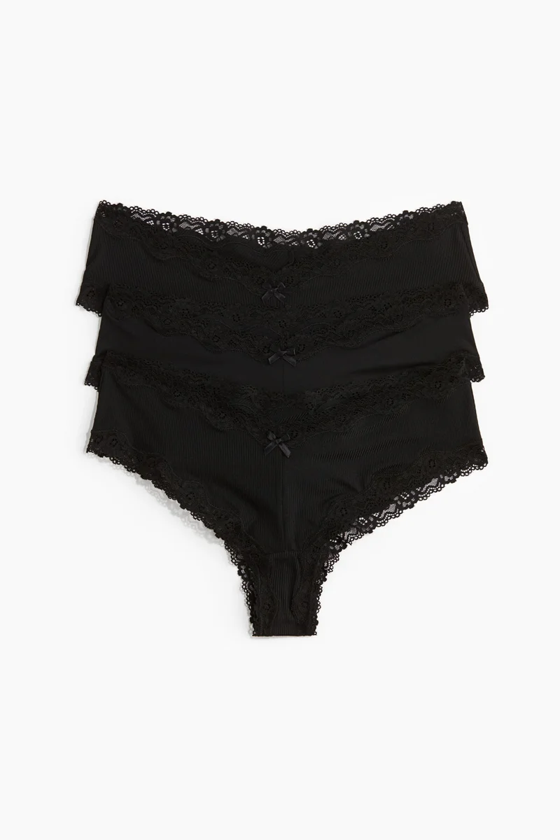 H&M 3-pack microfibre and lace hipster briefs