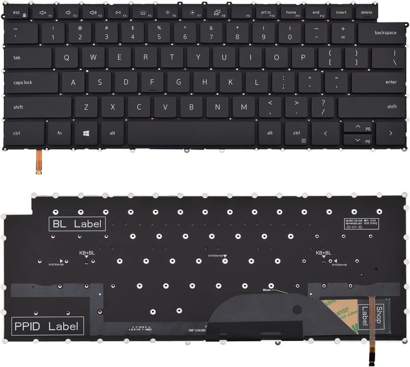 SUNMALL Backlit Replacement Keyboard Compatible with Dell XPS 15 9500 P91F 9510 9520 XPS 17 9700 P92F 9710 9720, Precision 5550 5560 5570 5750 5760 5770 with Backlight - Image 1