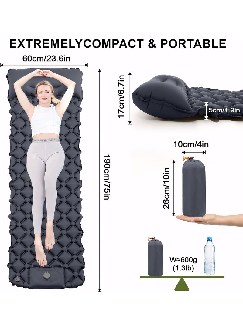 Generic Camping Mattress Sleeping Mat, Ultralight Inflatable Camping Sleeping Pad with Built-in Foot Pump, Hiking Mat Camping Bed Air Mattress for Camping & Hiking Equipment  - Image 4