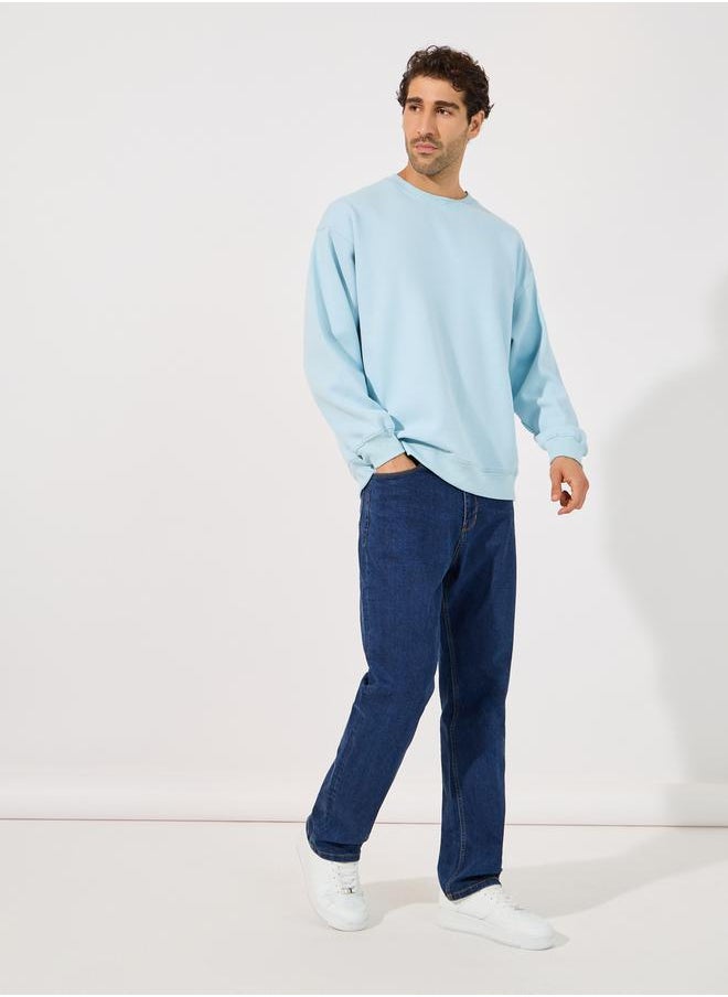 Styli - Back Slogan Print Heavy Boxy Sweatshirt - Image 1