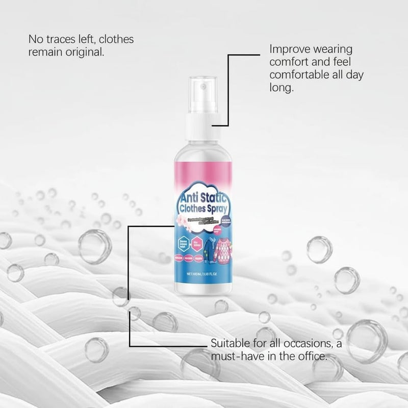 Excefore Anti-Static Spray, Clothes Wrinkle Spray, Anti-Wrinkle Fabric Spray, Anti-Static, No Need To Iron, Does Not Leave Stains, Does Not Fade, Clothing Ironing Aids, For Travel Carry-On, Convenient, Mini - Image 2