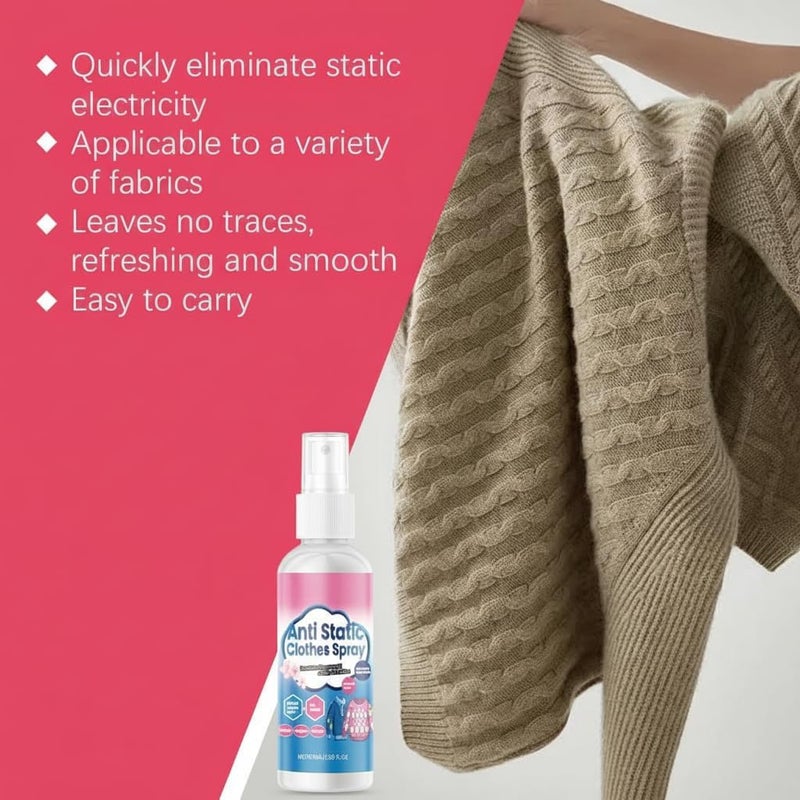 Excefore Anti-Static Spray, Clothes Wrinkle Spray, Anti-Wrinkle Fabric Spray, Anti-Static, No Need To Iron, Does Not Leave Stains, Does Not Fade, Clothing Ironing Aids, For Travel Carry-On, Convenient, Mini - Image 3