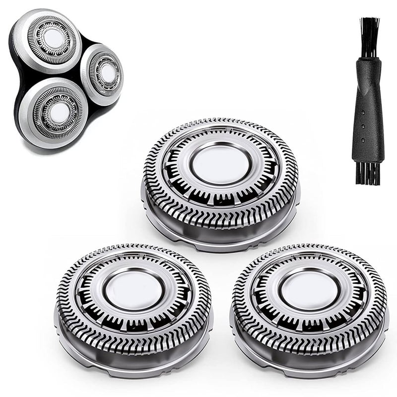 SH90/72 Replacement Heads Compatible with Philips Electric Shavers Series 9000 8000 SH90/62 Shaving Replacement Heads Compatible with Norelco Electric Razor Blades, 3Pack with Brush