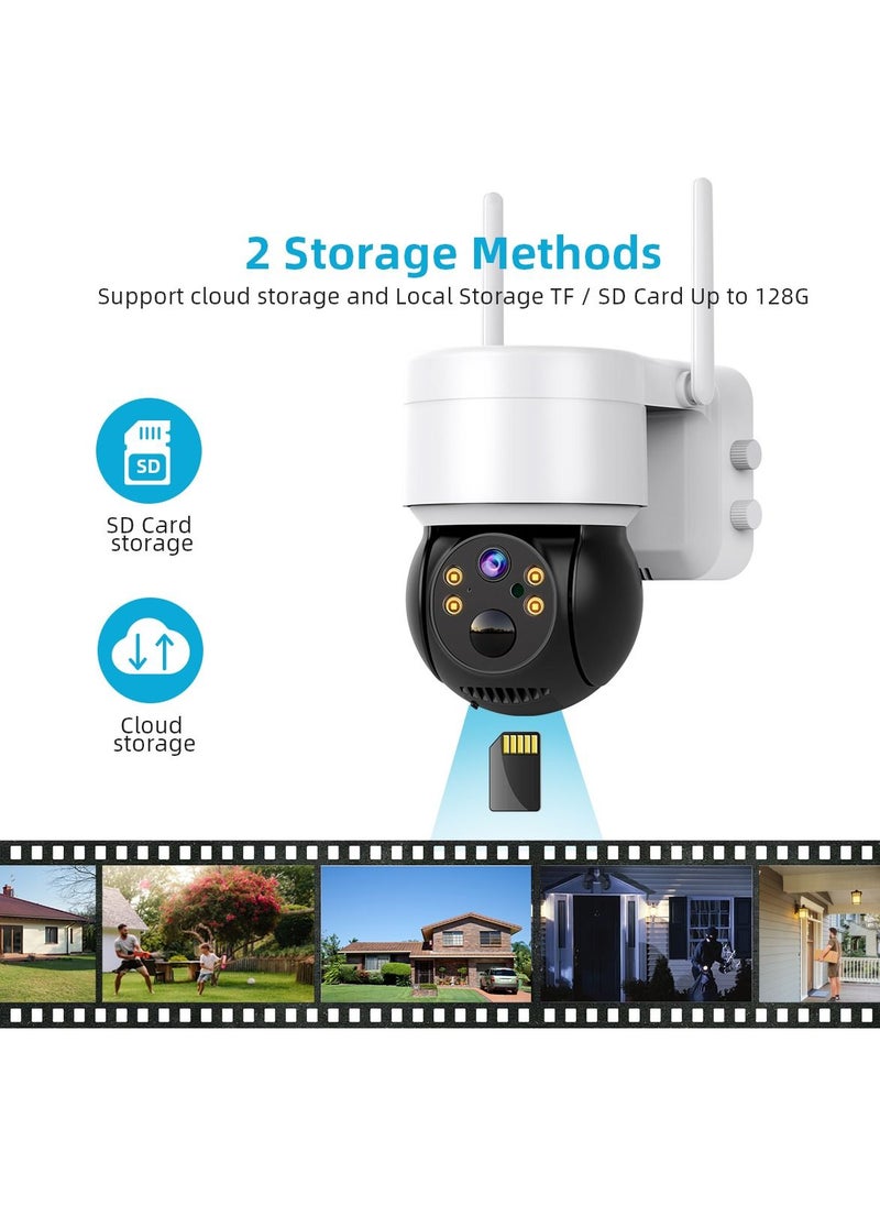 Generic - WiFi Wireless Security Camera Outdoor Network Solar Battery, PTZ Home Video Surveillance System, Radar Motion Detection, Night Vision 2-Way Audio, Pan Tilt, With Solar Panel, Solar Dome, without wires - Image 1