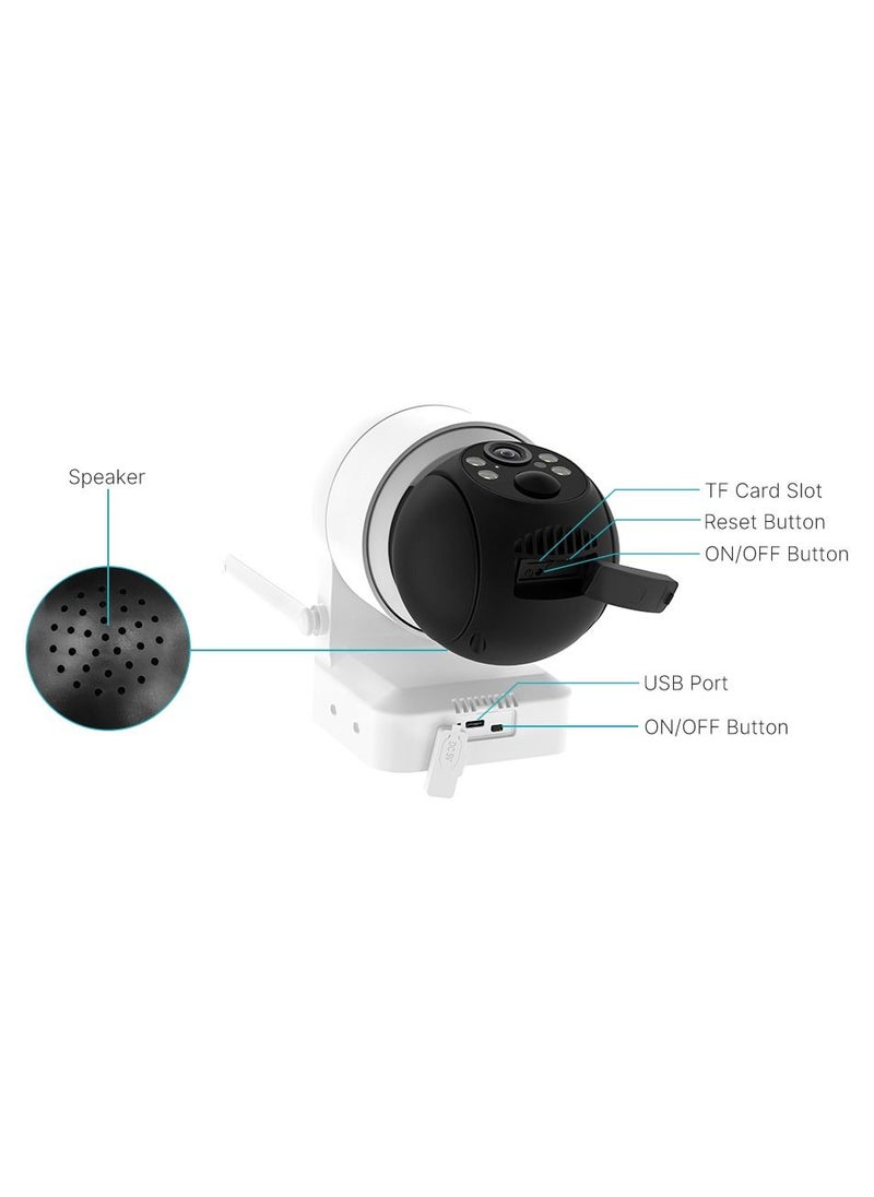 Generic - WiFi Wireless Security Camera Outdoor Network Solar Battery, PTZ Home Video Surveillance System, Radar Motion Detection, Night Vision 2-Way Audio, Pan Tilt, With Solar Panel, Solar Dome, without wires - Image 1