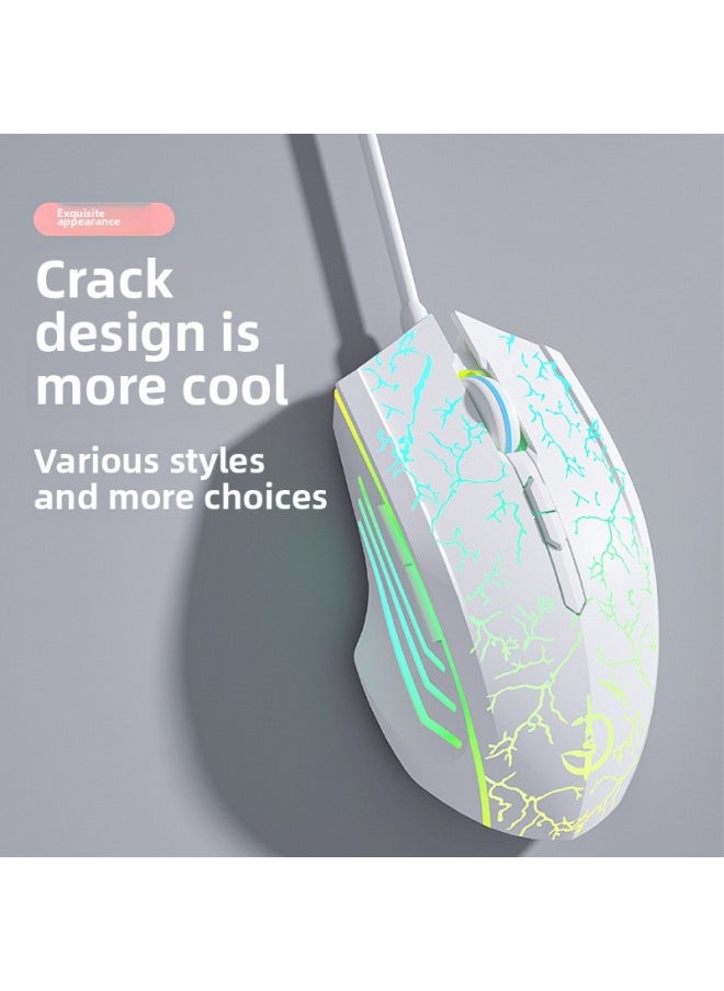 Mouse Wired Mute With Side Game Machine Notebook Universal Usb Special Key Office Desktop Computer E-sports-Color:Upgraded Version 7-key-rgb Light-3200dpi-crack Blue