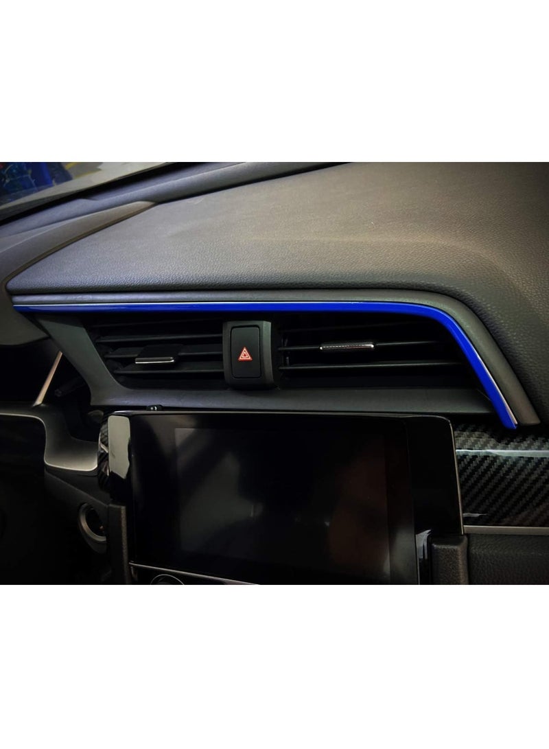 KASTWAVE 10th Gen Civic 2pcs Center Consoles Stickers, Air Vent Trims Dash Board Panel Strips Decals for Honda Civic Sedan Hatchback Coupe 2021 2020 2019 2018 2017 2016 - Image 4
