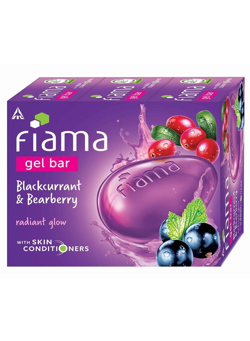 Fiama Di Wills Gel Bar Blackcurrant And Bearberry 125gm Pack Of 3 - Image 1