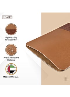 لي آرت جراب جلدي للكمبيوتر المحمول مقاس 13-14 بوصة | غطاء مقاوم للماء لأجهزة MacBook Air/Pro وDell وHP وLenovo وChromebook | جراب كمبيوتر محمول للرجال والنساء | حافظة كمبيوتر محمول (كاراميل)  - Image 2