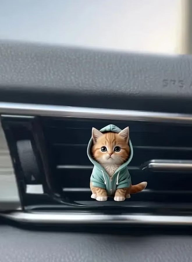 Set of 4 Cute Cat Car Air Vent Decoration Clamped Scent Holders - Freshen the Air with Pressed Scents - Car Interior Accessories for Driving Fun - Image 5