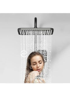 XiuWoo Shower System Thermostatic 4-Function LED Digital Display Piano Key Wall-Mounted Shower Set with 12-Inch Overhead Shower Hand Showers Waterfall Tub Faucets and Bidet Sprayers Dark Grey  - Image 2