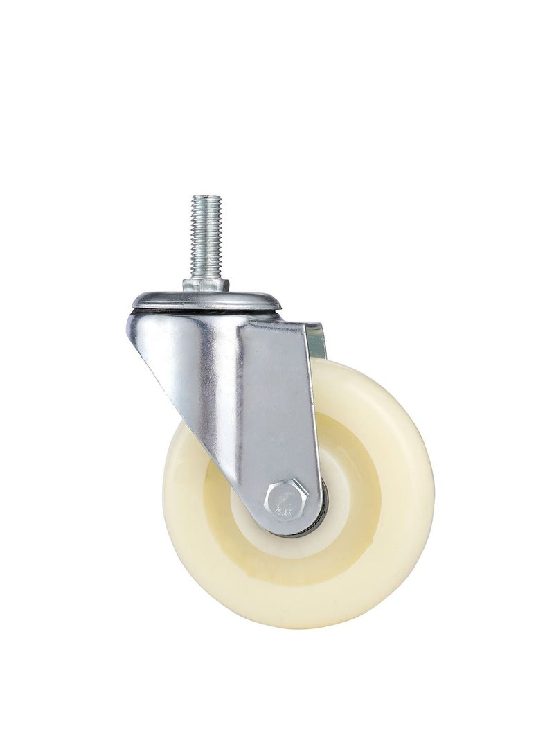 BMB tools 2-Piece 125mm White PP Double Ball Bearing Caster - Swivel - Screw M12x30mm - Image 2