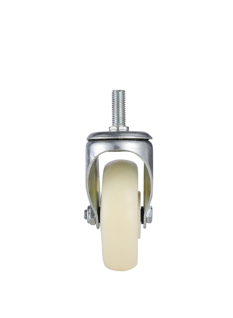 BMB tools 2-Piece 125mm White PP Double Ball Bearing Caster - Swivel - Screw M12x30mm - Image 4