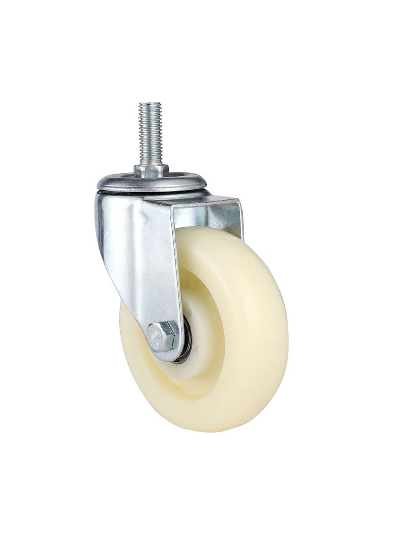 BMB tools 2-Piece 125mm White PP Double Ball Bearing Caster - Swivel - Screw M12x30mm - Image 3