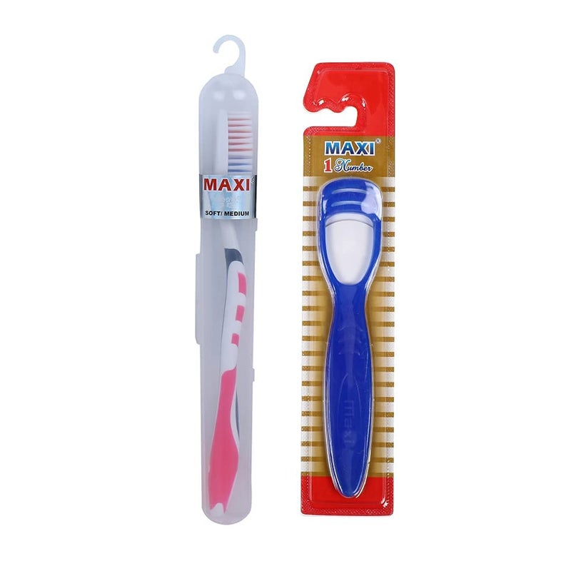 MAXI Oral Care Combo of 8-(4 Travel Packs) For You Toothbrush & (4 TC) 1 Number Tongue Cleaner - Image 5