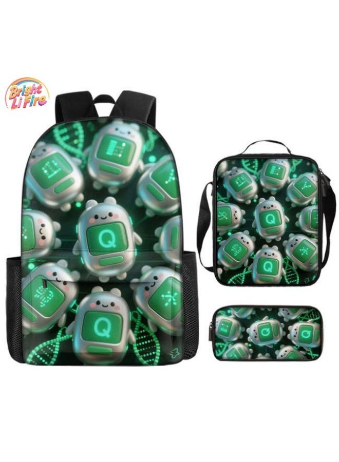 Bright Li Fire Unlock the new way of playing in fashion! Three-piece bag set, cartoon design to capture the hearts of children and teenagers (students, children, friends can be used for outings, mountain climbing, schooling, etc.)  - Image 1