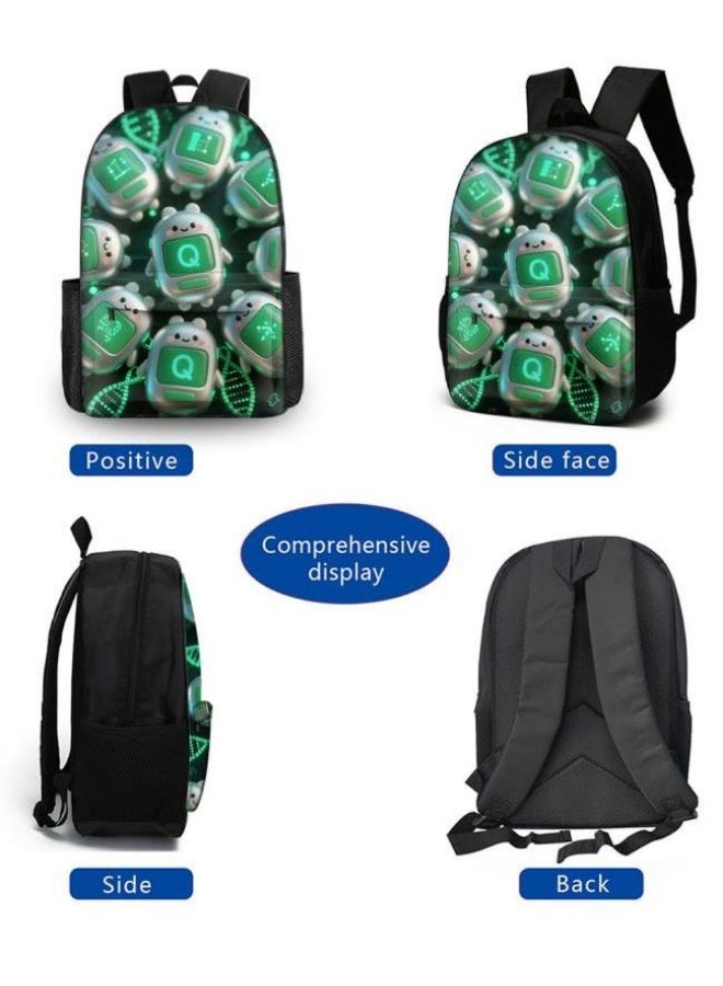 Bright Li Fire Unlock the new way of playing in fashion! Three-piece bag set, cartoon design to capture the hearts of children and teenagers (students, children, friends can be used for outings, mountain climbing, schooling, etc.)  - Image 3