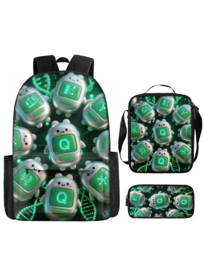 Bright Li Fire Unlock the new way of playing in fashion! Three-piece bag set, cartoon design to capture the hearts of children and teenagers (students, children, friends can be used for outings, mountain climbing, schooling, etc.)  - Image 2