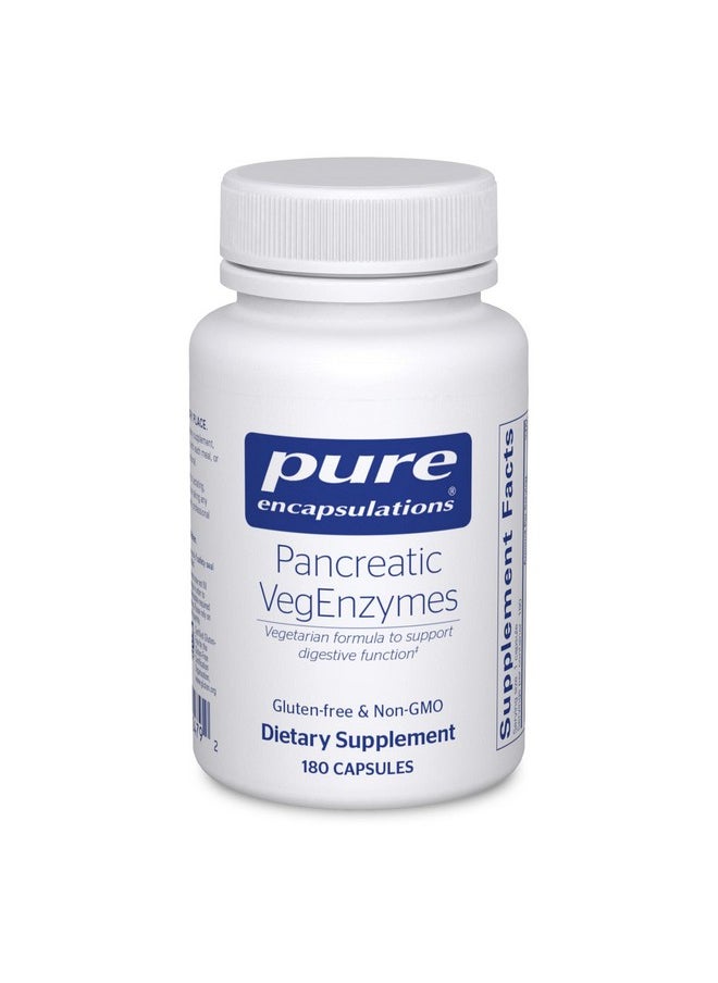 بيور إنكابسيليشن - Pure Encapsulations Pancreatic VegEnzymes | مكمل غذائي مضاد للحساسية لهضم الكربوهيدرات والدهون والبروتين | 180 كبسولة - Image 1