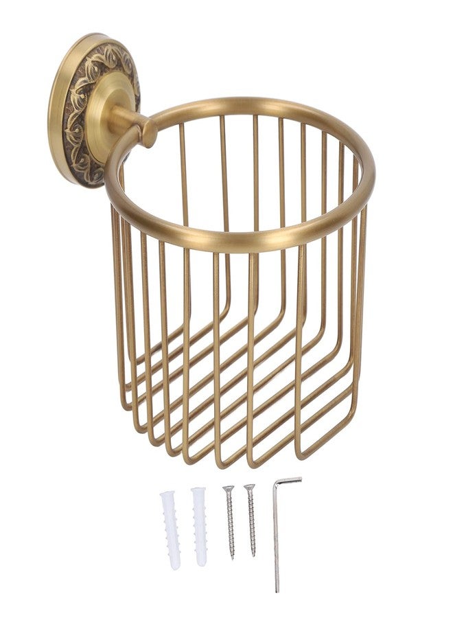 OUKENS Brass Antique Toilet Roll Holder, Stable Wall Mount Paper Towel Rack, Metal Toilet Paper Holder Stand Tissue Paper Roll Dispenser for Bathroom - Image 5
