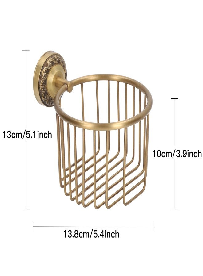 OUKENS Brass Antique Toilet Roll Holder, Stable Wall Mount Paper Towel Rack, Metal Toilet Paper Holder Stand Tissue Paper Roll Dispenser for Bathroom - Image 4