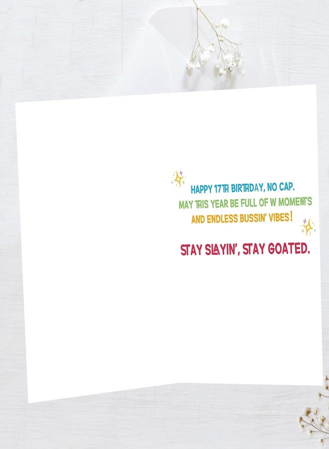 ICOOLYI Funny 17th Birthday Card for 17 Year Old Boys & Girls, Son, Daughter, Nephew or Niece ｜17th Birthday Gifts & Party Decorations with Gen Z Slang Humor - Image 3