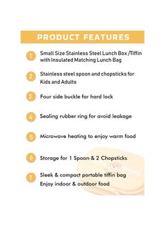 LITTLE SURPRISE BOX Cute Puppy Small Size Stainless Steel Lunch Box /Tiffin with Insulated Matching Lunch Bag stainless steel spoon and chopsticks for Kids & Adults  - Image 3