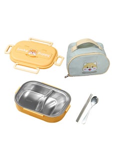 LITTLE SURPRISE BOX Cute Puppy Small Size Stainless Steel Lunch Box /Tiffin with Insulated Matching Lunch Bag stainless steel spoon and chopsticks for Kids & Adults  - Image 1