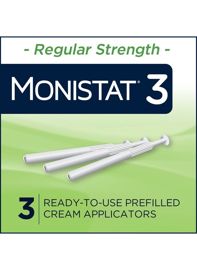 Monistat 3 Day Yeast Infection Treatment for Women, 3 Miconazole Pre-Filled Cream Applicators, 1 Pack  - Image 2
