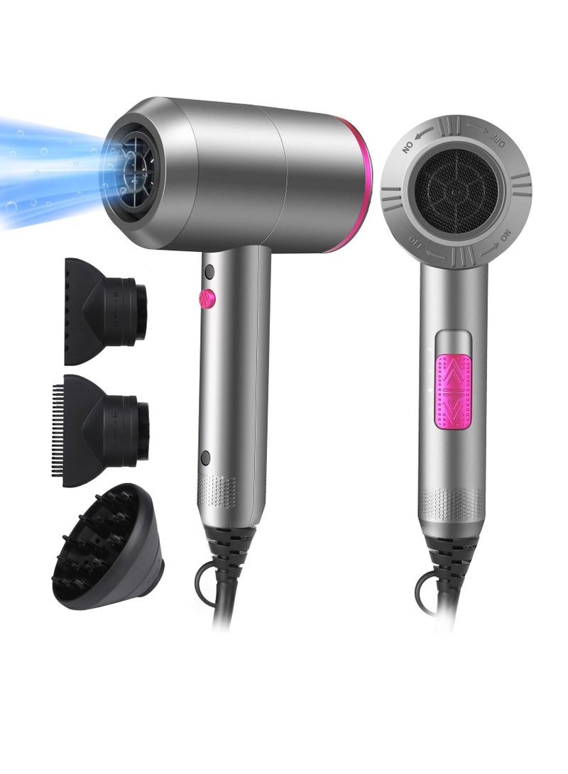 general Ionic Hairdryer, KASTWAVE Professional Hair Dryer 2000W Ionic Hairdryer with 1 Diffuser  2 Nozzles with 3 Heating 2 Speed and Cool on for Different Hairstyles Home Salon Travel Woman Man Kids - Image 1